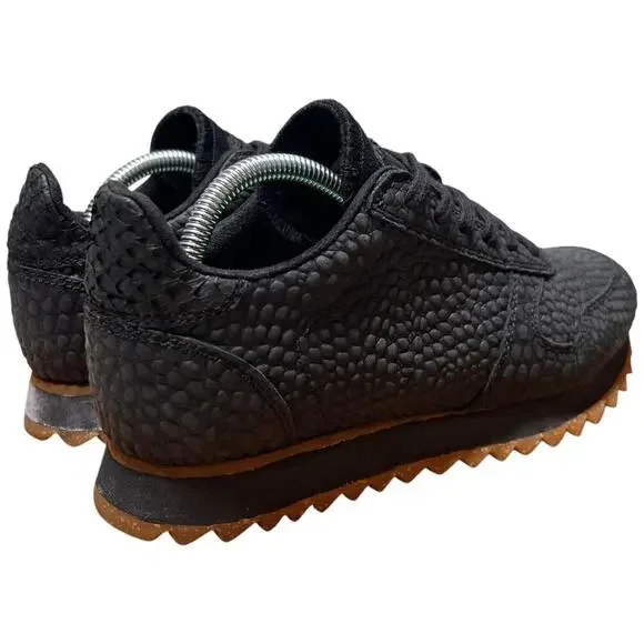 WODEN Ydun Croco II Sneaker Women Size US 5.5 Black Textured Leather Shoe *READ - Picture 8 of 16